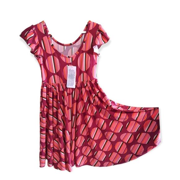 Dot Dot Smile NWT's Twirling Empire Dress Pink Circle Print Girls Size 7. - Picture 2 of 14